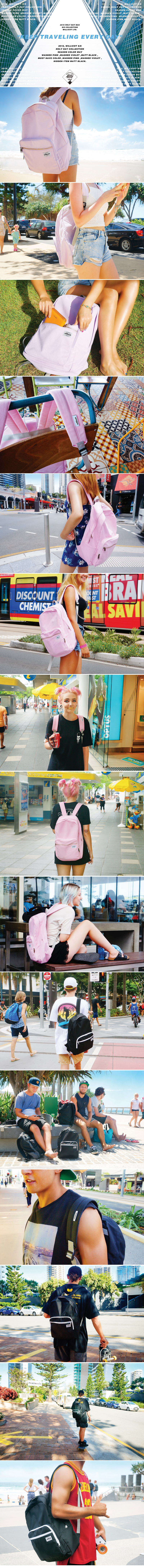 윌리콧(willicot) 홀리데이백팩(워시드 베이비핑크 색상)_백팩