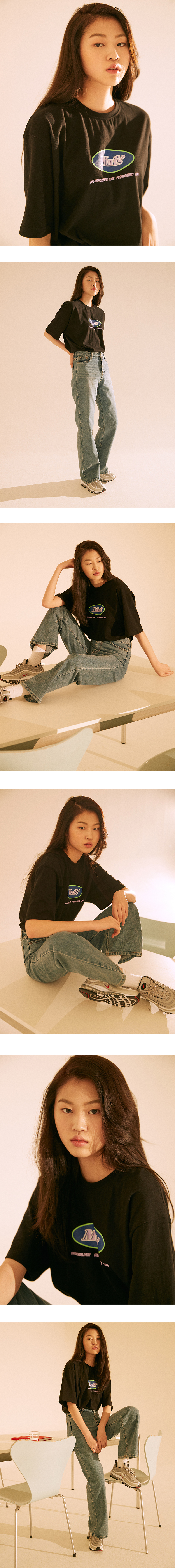 미뇽네프(MIGNONNEUF) 써클로고 T 블랙_반팔티