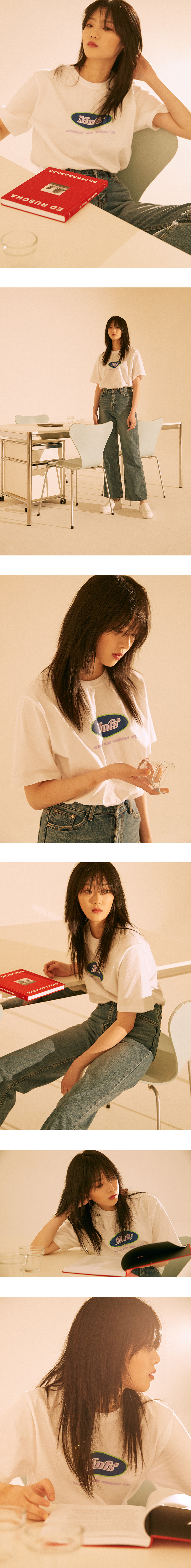 미뇽네프(MIGNONNEUF) 써클로고 T 화이트_반팔티