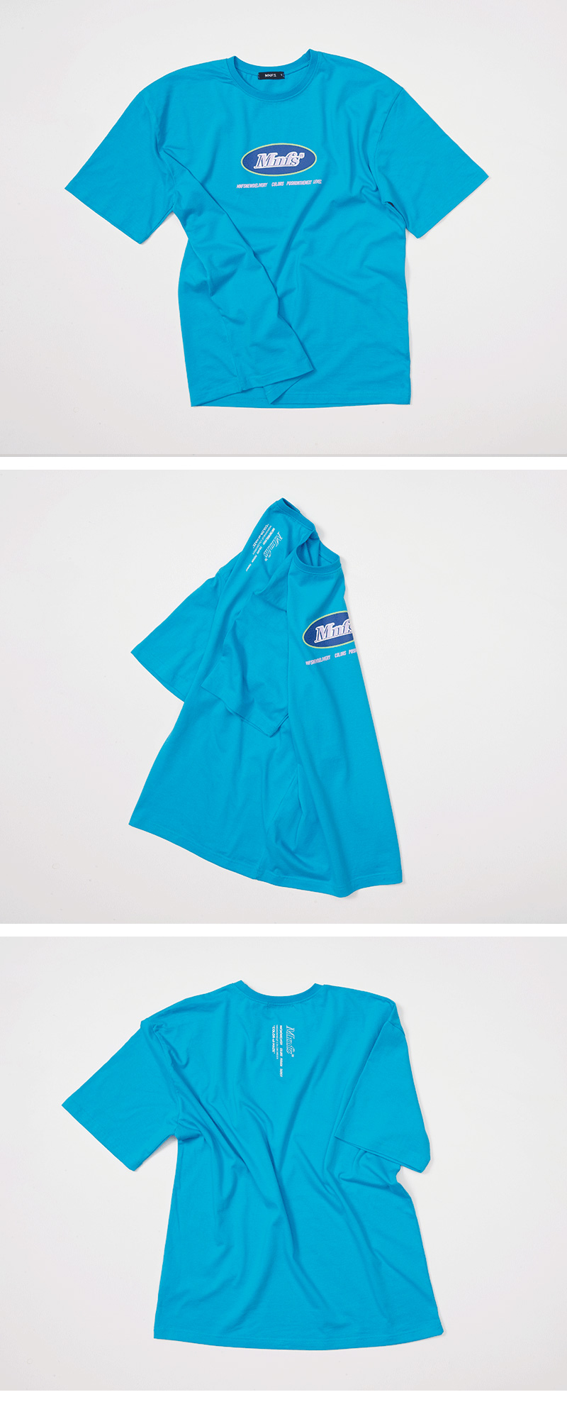 미뇽네프(MIGNONNEUF) 써클로고 T 아쿠아블루_반팔티