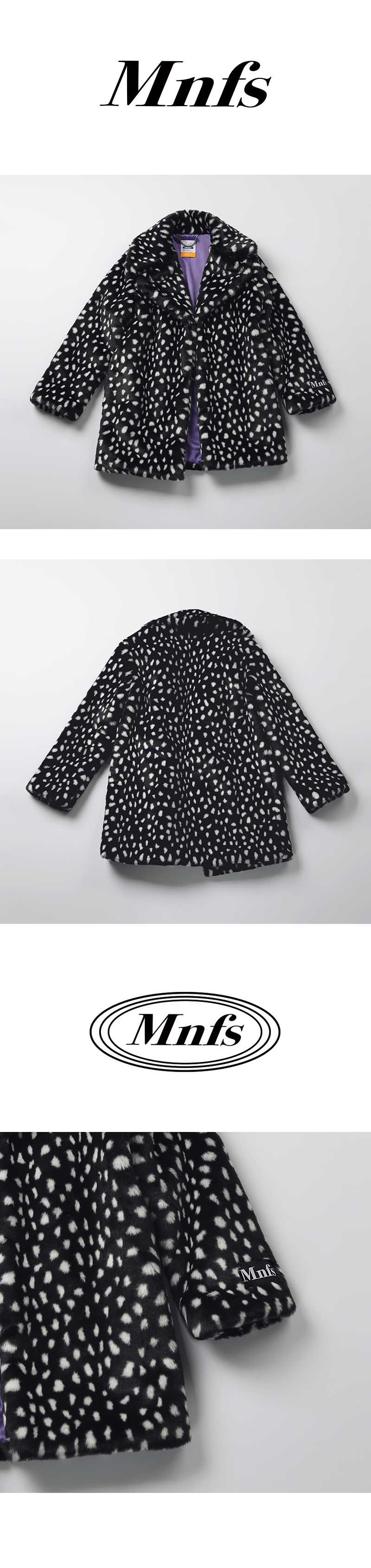 미뇽네프(MIGNONNEUF) 도트 하프 퍼 코트_furjacket coat